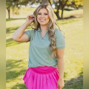 Grace + Emma Green Polo Shirt